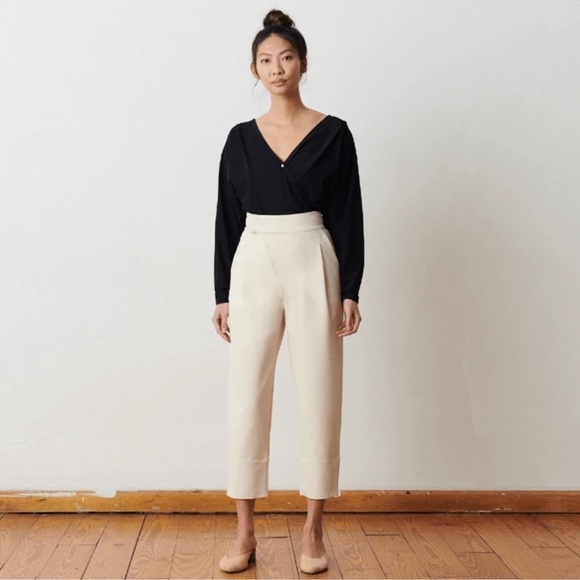 ADAY Pants - Aday Portfolio Tailored High Rise Dress Pants Oat White Women’s Size M